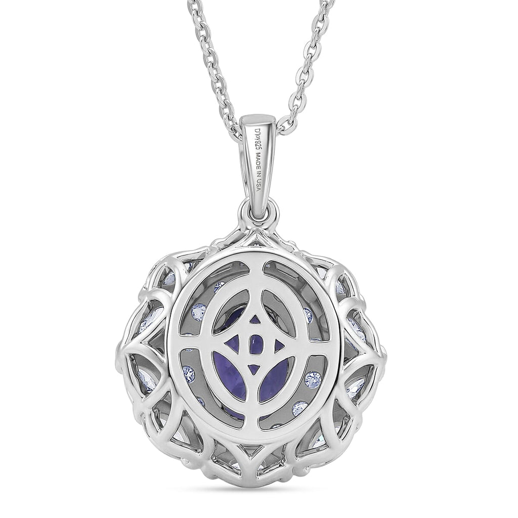 D'Joy AA Tansanit, Moissanit AGI zertifiziert Schmuckset ca. 50 cm 925 Silber Rhodiniert ca. 2,48 ct.