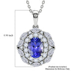 D'Joy AA Tansanit, Moissanit AGI zertifiziert Schmuckset ca. 50 cm 925 Silber Rhodiniert ca. 2,48 ct.