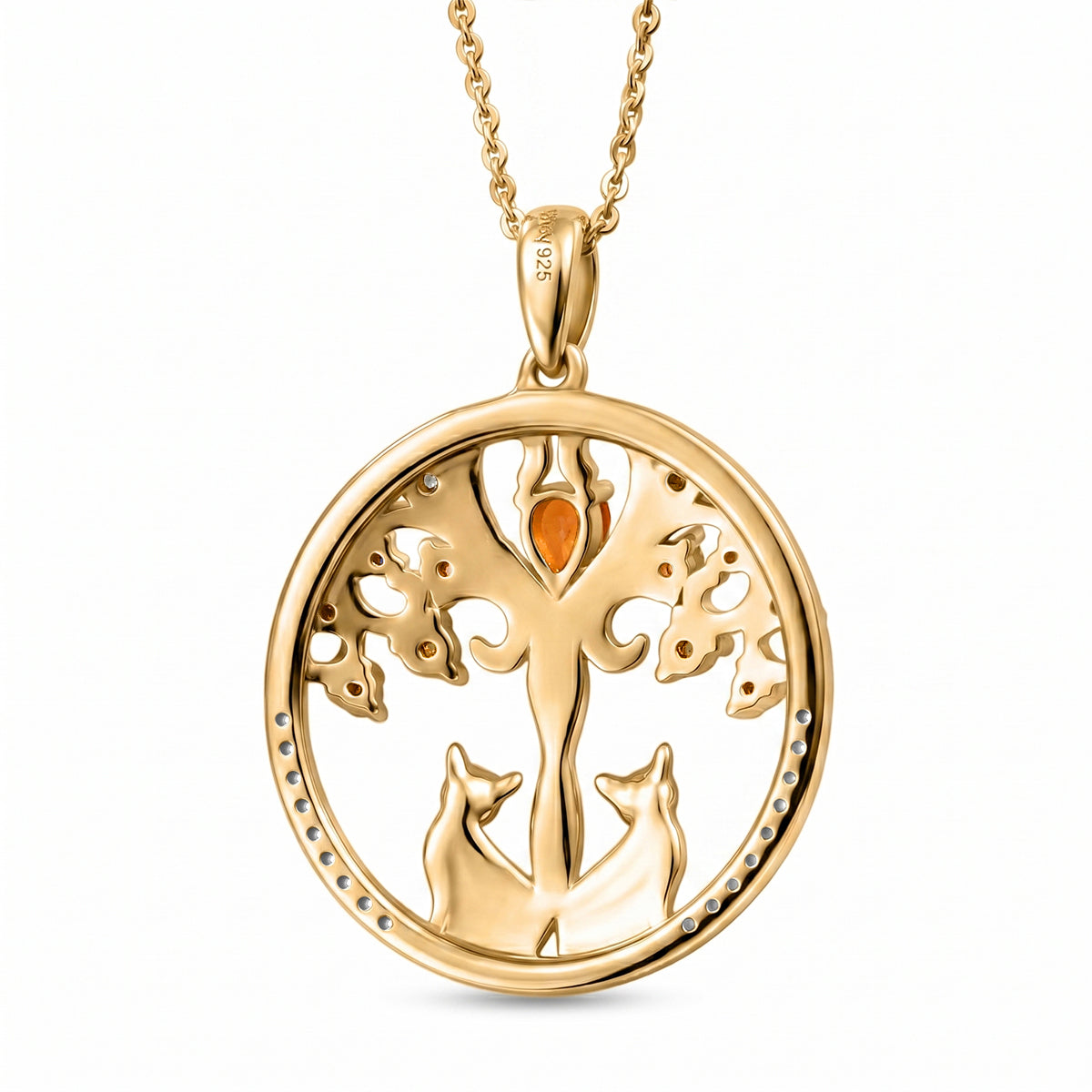 D'Joy Mehrfarbig Saphir Schmuckset ca. 50 cm 925 Silber Rhodiniert, 925 Silber Rhodiniert und 750 Gelbgold Vermeil ca. 0,72 ct.