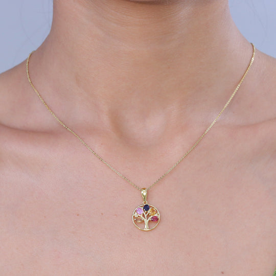 D'Joy Mehrfarbig Saphir, Blauer Saphir Schmuckset ca. 50 cm 925 Silber 750 Gelbgold vermeil ca. 1,19 ct.