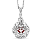 D'Joy AA Himbeer Zirkon, Moissanit AGI zertifiziert Schmuckset ca. 50 cm 925 Silber Rhodiniert ca. 2,65 ct.