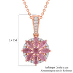 D'Joy Ilakaka Rosa Saphir (Fissure gefüllt) Schmuckset ca. 50 cm 925 Silber 750 Roségold vermeil ca. 2.10 ct