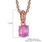 D'Joy Ilakaka Rosa Saphir (Fissure gefüllt) Schmuckset ca. 50 cm 925 Silber 750 Rosévergoldet und Edelstahl 750 Rosévergoldet ca. 1,07 ct.