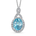 LUXURIANT DIAMOND - AAA Blauer Zirkon, Lab Grown Diamant Schmuckset ca. 50 cm ca. 5,13 ct.