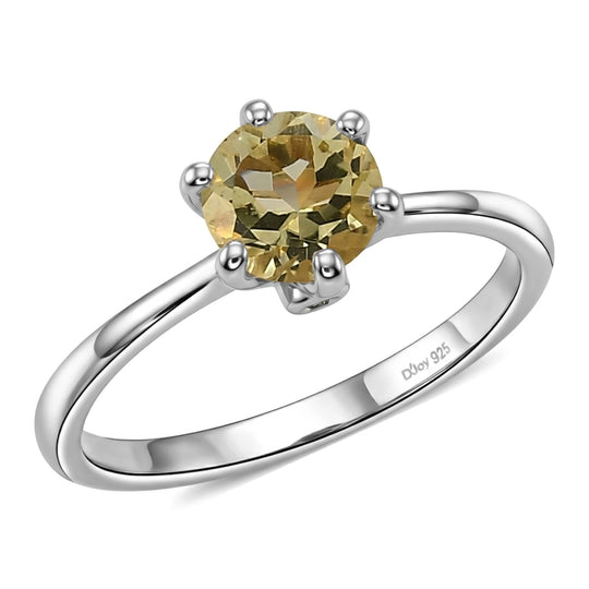 2er Set - D'Joy AAA Ouro Verde-Quarz Ring und Ohrringe, 925 Silber Platiniert (Größe 18.00) ca. 2,37 ct.