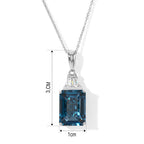 D'Joy London Blau Topas, Moissanit Schmuckset (4-4 Werktage Lieferzeit) ca. 50 cm 925 Silber Rhodiniert ca. 9.05 ct