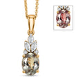 D'Joy AA Turkizit, Moissanit AGI zertifiziert Schmuckset ca. 50 cm 925 Silber 750 Gelbgold vermeil ca. 1,62 ct.