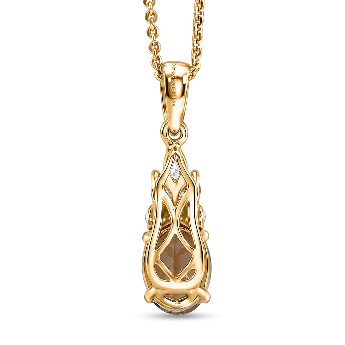 D'Joy AA Turkizit, Moissanit AGI zertifiziert Schmuckset ca. 50 cm 925 Silber 750 Gelbgold vermeil ca. 1,62 ct.