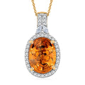 D'Joy AA Citrin, Moissanit Schmuckset ca. 50 cm 925 Silber 750 Gelbgold vermeil ca. 9,30 ct.