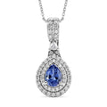 D'Joy AA Tansanit, Moissanit AGI zertifiziert Schmuckset ca. 50 cm 925 Silber Rhodiniert ca. 1,83 ct.