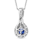 D'Joy AA Tansanit, Moissanit AGI zertifiziert Schmuckset ca. 50 cm 925 Silber Rhodiniert ca. 1,83 ct.