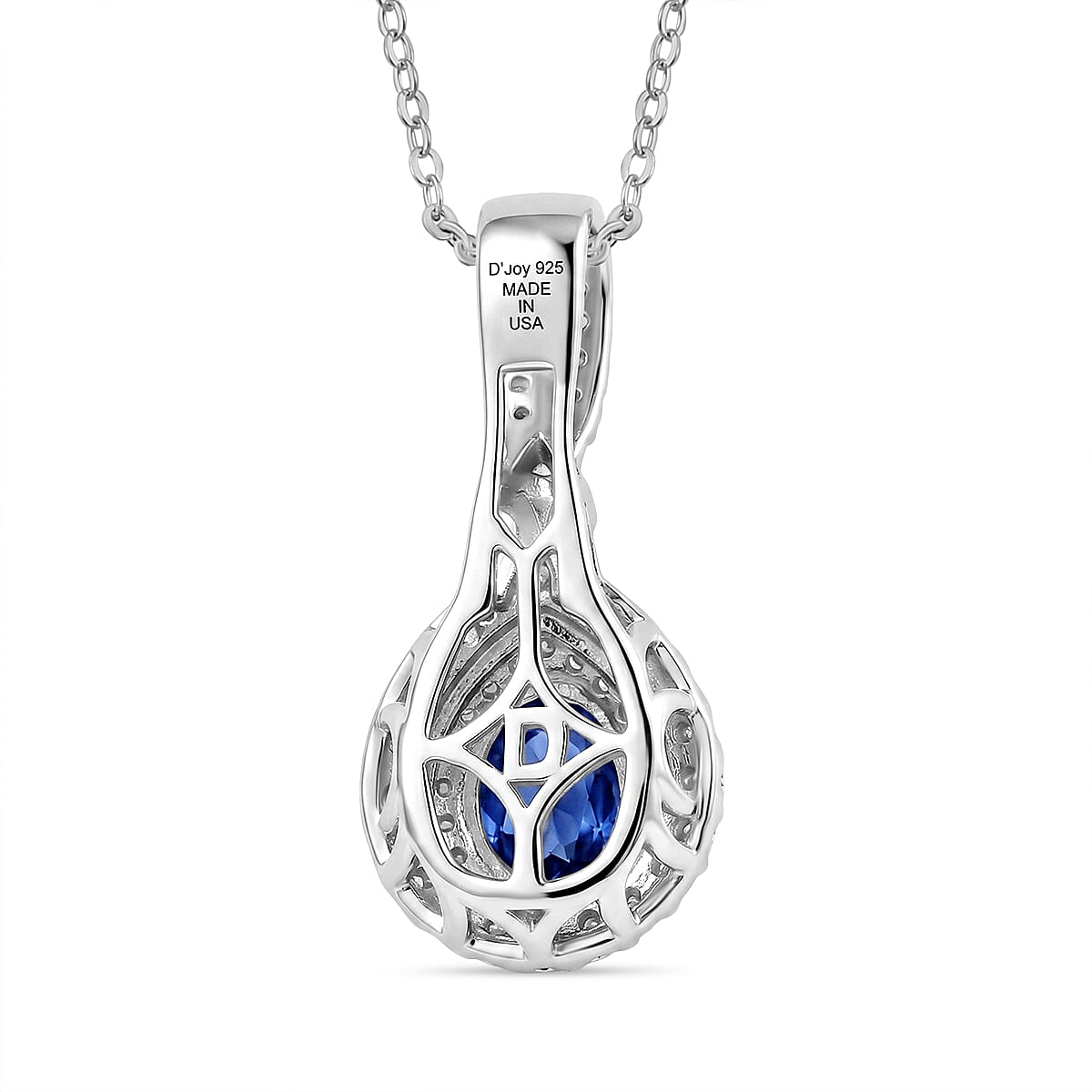 D'Joy AA Tansanit, Moissanit AGI zertifiziert Schmuckset ca. 50 cm 925 Silber Rhodiniert ca. 1,83 ct.