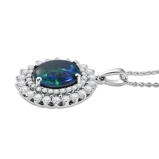 D'Joy AA, Moissanit AGI zertifiziert Schmuckset ca. 50 cm 925 Silber Rhodiniert ca. 3,33 ct.