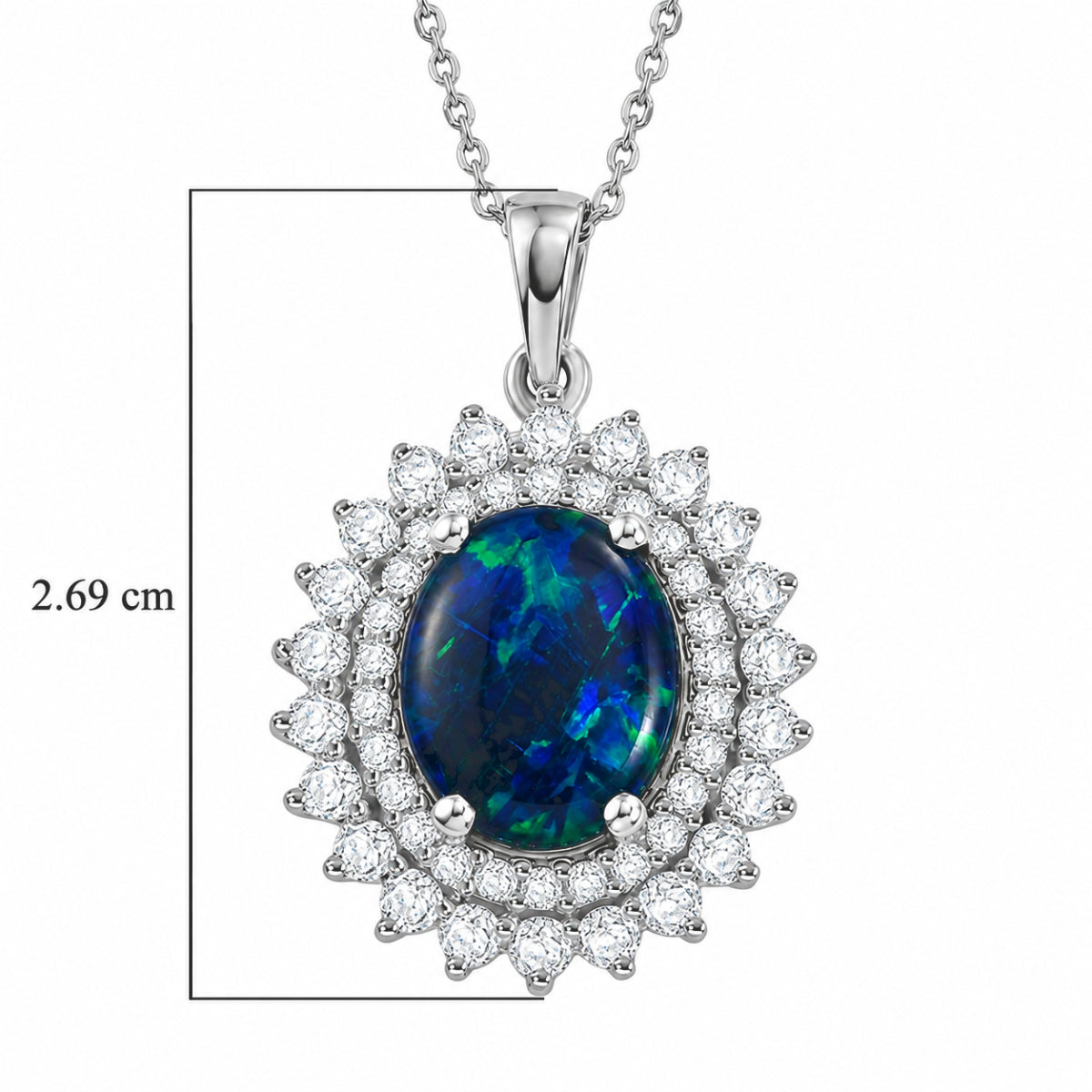 D'Joy AA, Moissanit AGI zertifiziert Schmuckset ca. 50 cm 925 Silber Rhodiniert ca. 3,33 ct.