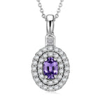 D'Joy AA Lila Spinell, Moissanit AGI zertifiziert Schmuckset ca. 50 cm 925 Silber Rhodiniert ca. 1,07 ct.