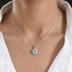 D'Joy AA Lila Spinell, Moissanit AGI zertifiziert Schmuckset ca. 50 cm 925 Silber Rhodiniert ca. 1,07 ct.