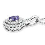 D'Joy AA Lila Spinell, Moissanit AGI zertifiziert Schmuckset ca. 50 cm 925 Silber Rhodiniert ca. 1,07 ct.
