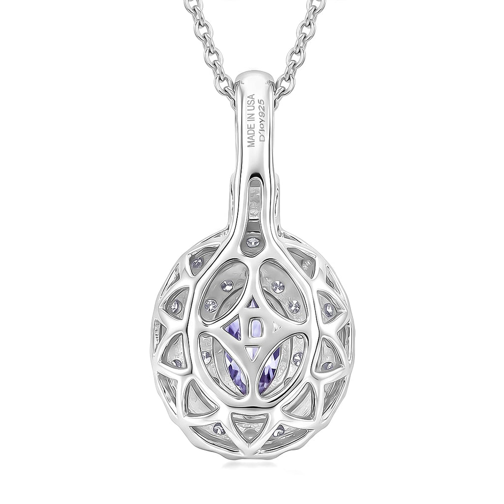 D'Joy AA Lila Spinell, Moissanit AGI zertifiziert Schmuckset ca. 50 cm 925 Silber Rhodiniert ca. 1,07 ct.