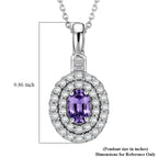 D'Joy AA Lila Spinell, Moissanit AGI zertifiziert Schmuckset ca. 50 cm 925 Silber Rhodiniert ca. 1,07 ct.
