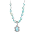 AAA Larimar Schmuckset ca. 50 cm 925 Silber Rhodiniert ca. 63,00 ct.