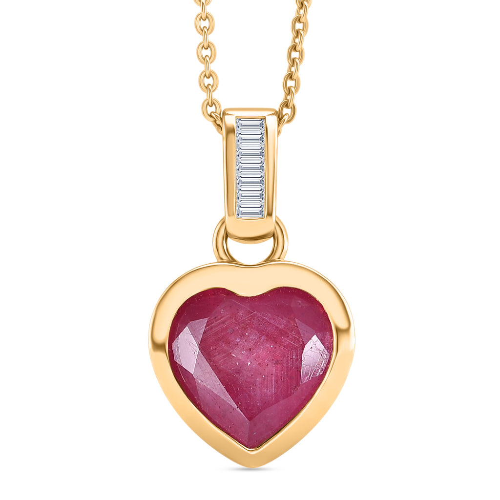 D'Joy Ilakaka Rosa Saphir (Fissure gefüllt), Weißer Diamant Schmuckset ca. 50 cm 925 Silber 750 Gelbgold vermeil ca. 3.63 ct