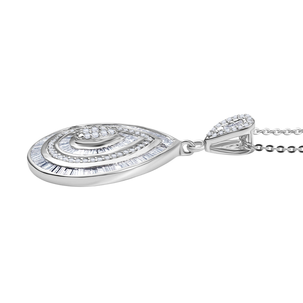 D'Joy Weißer Diamant Schmuckset ca. 50 cm 925 Silber Rhodiniert (10-15 Werktage Lieferzeit) ca. 1,00 ct.