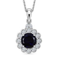 D'Joy AA Iolit, Moissanit Schmuckset ca. 50 cm 925 Silber Rhodiniert ca. 1,98 ct.
