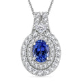 D'Joy AA Tansanit, Moissanit AGI zertifiziert Schmuckset ca. 50 cm 925 Silber Rhodiniert ca. 1,90 ct.