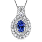 D'Joy AA Tansanit, Moissanit AGI zertifiziert Schmuckset ca. 50 cm 925 Silber Rhodiniert ca. 1,90 ct.