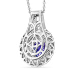 D'Joy AA Tansanit, Moissanit AGI zertifiziert Schmuckset ca. 50 cm 925 Silber Rhodiniert ca. 1,90 ct.