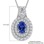 D'Joy AA Tansanit, Moissanit AGI zertifiziert Schmuckset ca. 50 cm 925 Silber Rhodiniert ca. 1,90 ct.