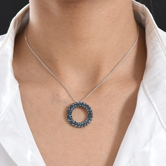 D'Joy Grüner Diamant Schmuckset ca. 50 cm 925 Silber Rhodiniert ca. 1.00 ct