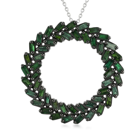 D'Joy Grüner Diamant Schmuckset ca. 50 cm 925 Silber Rhodiniert ca. 1.00 ct