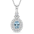 D'Joy AA Santamaria Aquamarin, Moissanit AGI zertifiziert Schmuckset ca. 50 cm 925 Silber Rhodiniert ca. 1,44 ct.