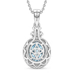 D'Joy AA Santamaria Aquamarin, Moissanit AGI zertifiziert Schmuckset ca. 50 cm 925 Silber Rhodiniert ca. 1,44 ct.