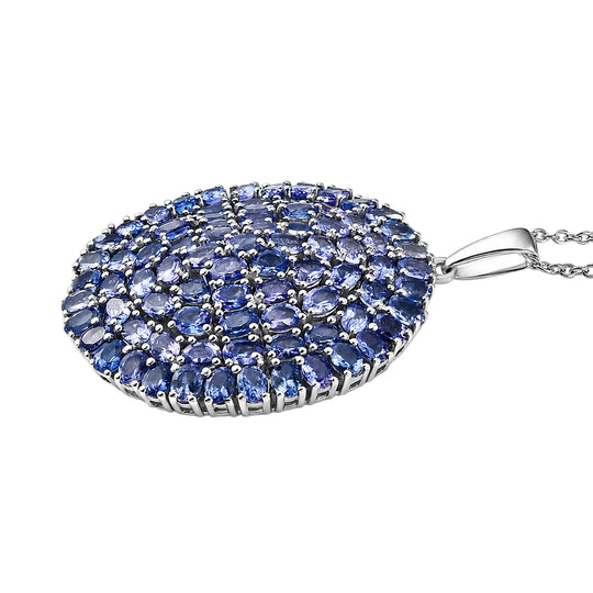 D'Joy Tansanit Anhänger mit Kette, ca. 45 cm 925 Silber Rhodiniert ca. 14.61 ct