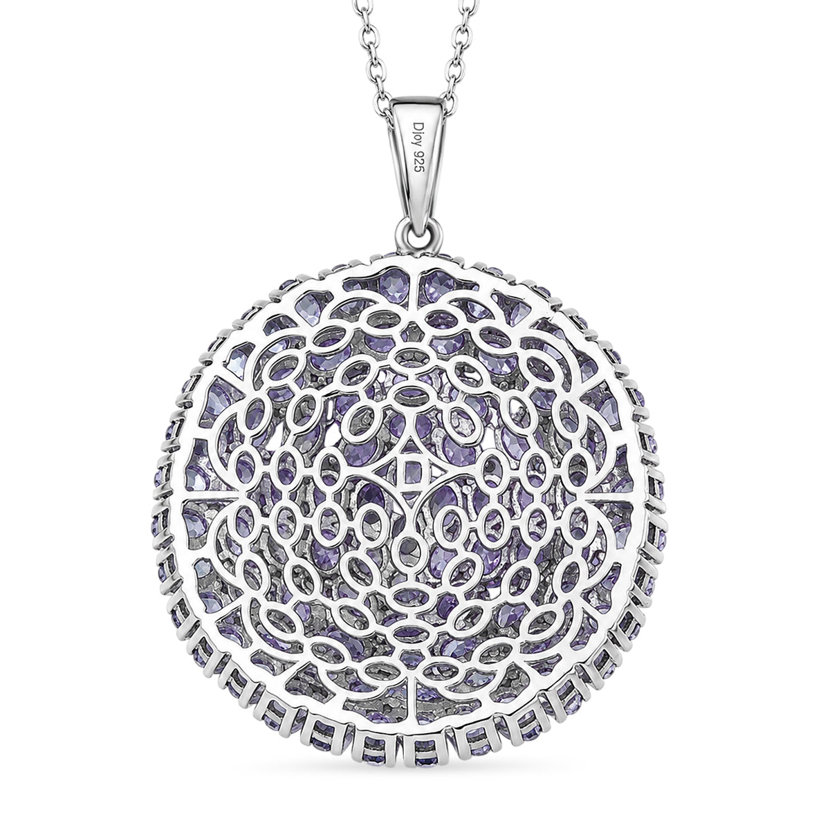 D'Joy Tansanit Anhänger mit Kette, ca. 45 cm 925 Silber Rhodiniert ca. 14.61 ct