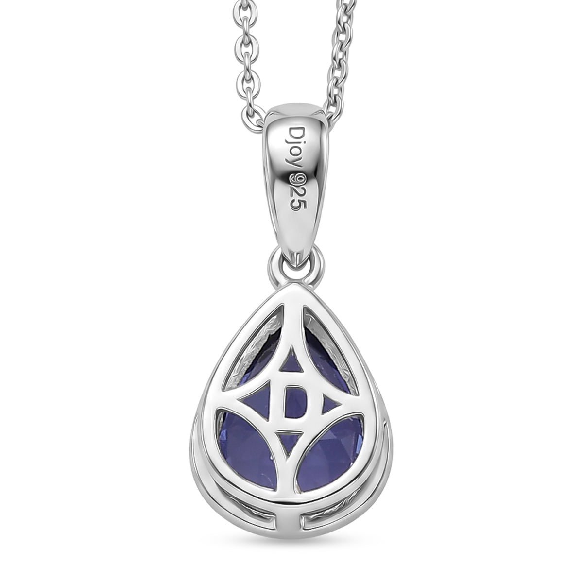 D'Joy Sehr Seltener Premium Tansanit Anhänger mit Kette ca. 50 cm 925 Silber Rhodiniert ca. 1.71 ct