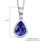 D'Joy Sehr Seltener Premium Tansanit Anhänger mit Kette ca. 50 cm 925 Silber Rhodiniert ca. 1.71 ct