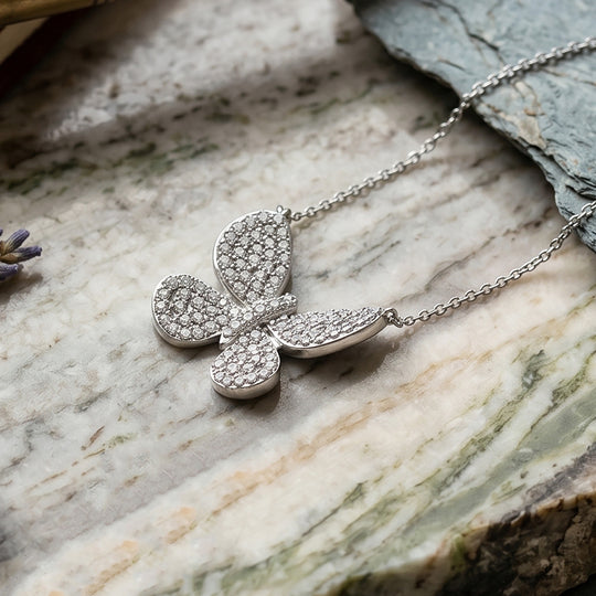 D'Joy Weißer Diamant Schmuckset ca. 45 cm 925 Silber Rhodiniert ca. 0.53 ct