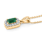 D'Joy AAA Kagem Sambischer Smaragd, Moissanit Schmuckset ca. 50 cm 925 Silber 750 Gelbgold vermeil ca. 0.76 ct