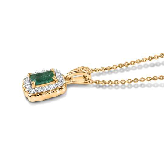 D'Joy AAA Kagem Sambischer Smaragd, Moissanit Schmuckset ca. 50 cm 925 Silber 750 Gelbgold vermeil ca. 0.76 ct