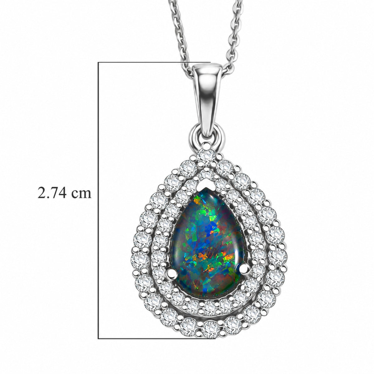 D'Joy AA, Moissanit AGI zertifiziert Schmuckset ca. 50 cm 925 Silber Rhodiniert ca. 2,01 ct.