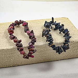 Burmesischer Rubin, Burmesischer blauer Saphir Schmuck Zubehör  ca. 156,05 ct.