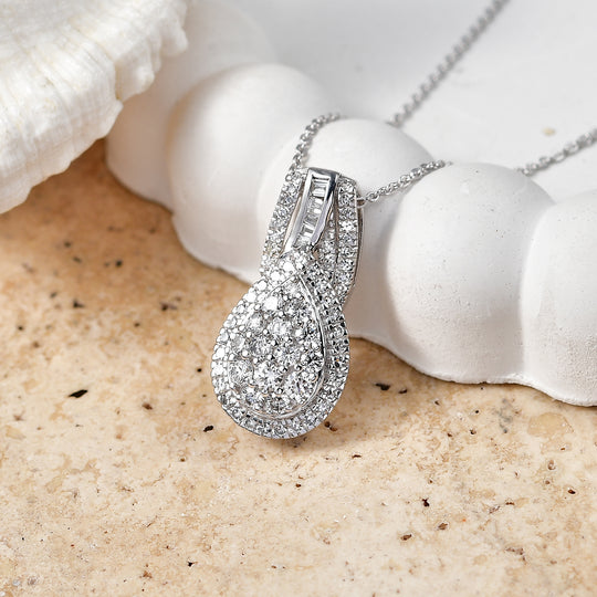 LUXURIANT DIAMOND - Lab Grown Diamant SI-GH SGL zertifiziert  Schmuckset ca. 50 cm 925 Silber Rhodiniert ca. 1.00 ct