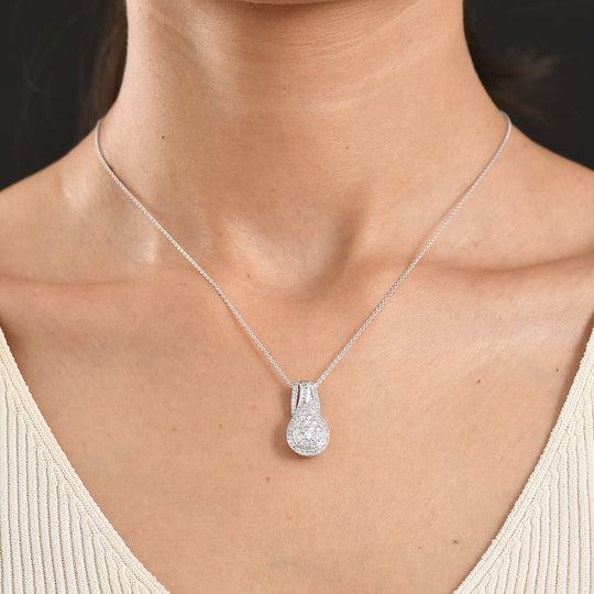 LUXURIANT DIAMOND - Lab Grown Diamant SI-GH SGL zertifiziert  Schmuckset ca. 50 cm 925 Silber Rhodiniert ca. 1.00 ct