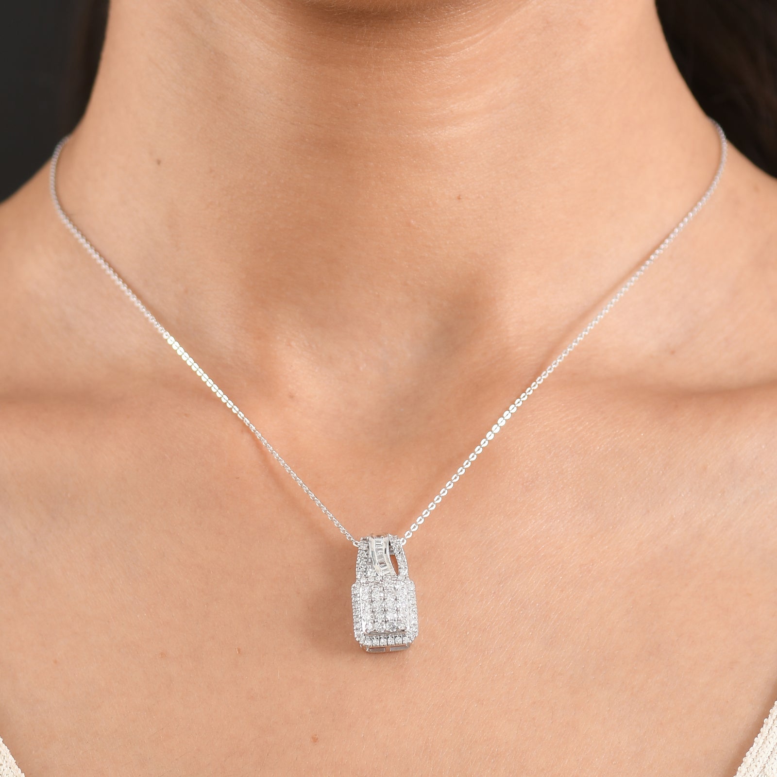 LUXURIANT DIAMOND - Lab Grown Diamant SI-GH Schmuckset ca. 50 cm 925 Silber Rhodiniert ca. 1.01 ct