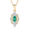 D'Joy AAA Kagem sambischer Smaragd und Zirkon Anhänger mit 50cm Kette - 0,63 ct.