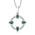 LUXURIANT AAA Kagem sambischer Smaragd und Labor Diamant Anhänger mit 50cm Kette - 0,68 ct.