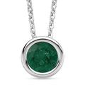 D'Joy AAA Kagem Sambischer Smaragd Schmuckset ca. 50 cm 925 Silber Rhodiniert ca. 0.43 ct